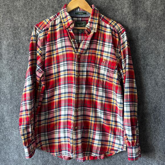 Woolrich Shirt Mens Medium Plaid Flannel Button Up Outdoor‎ Long Sleeve Classic - Picture 1 of 11